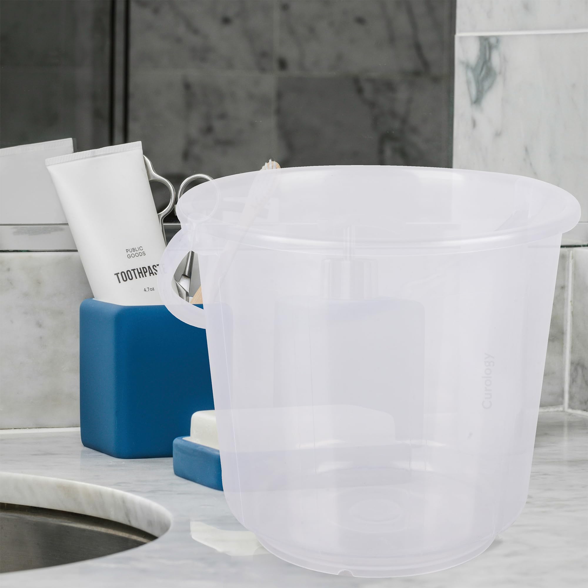 Kuber Industries 7L Transparent Plastic Bucket - Multipurpose Mop Bucket, Storage Container & Water Storage Solution (Pack of 2) - Ideal for Home Cleaning, Gardening & DIY Projects