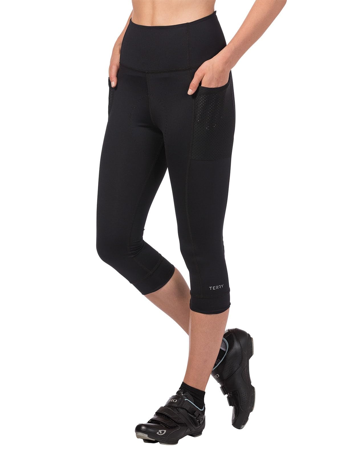 Women's Terry Cycling Capris with Padded Liner - High Waist Bike Knickers for Regular & Plus Size - Comfortable Workout & Outdoor Biking Shorts