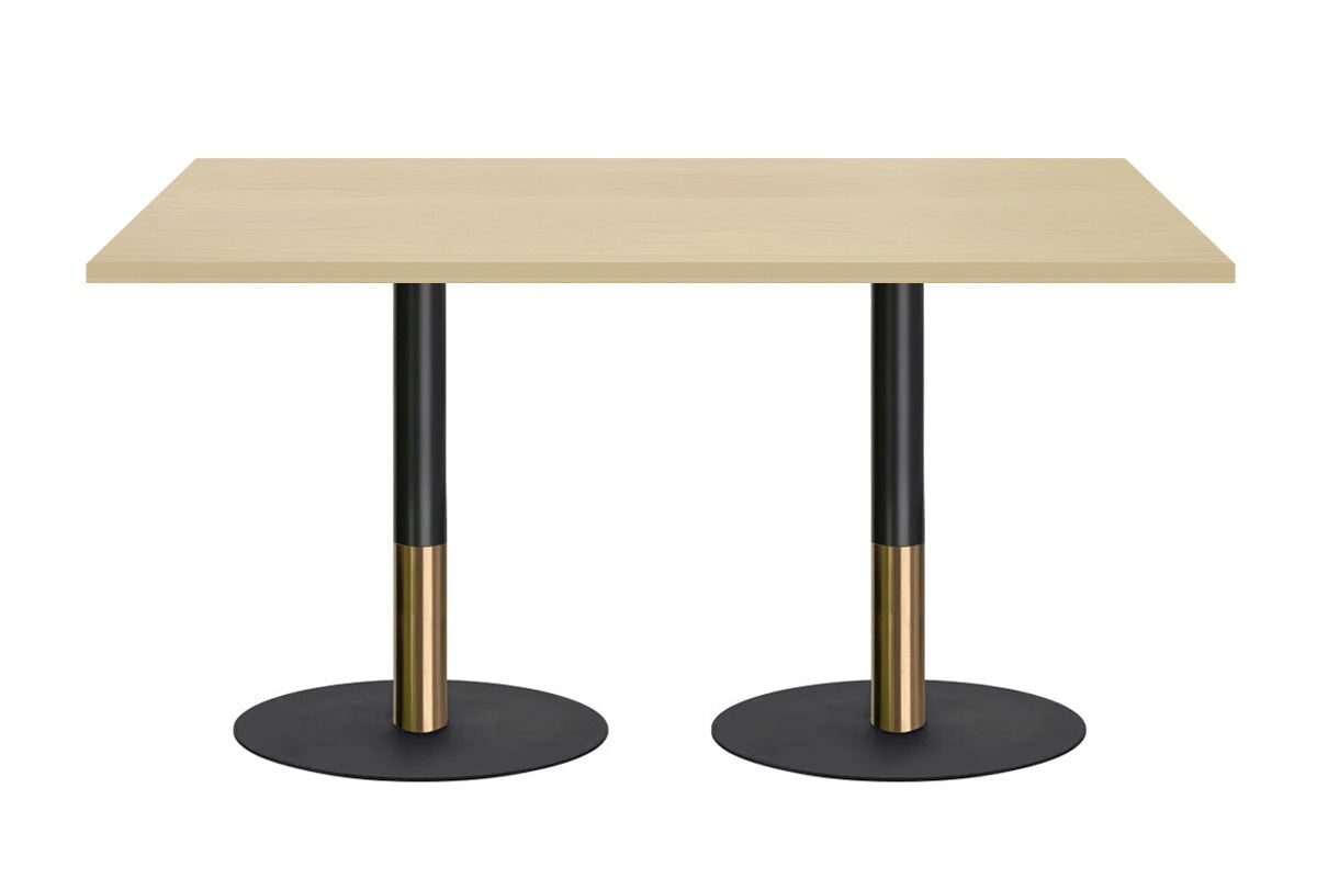 Rivoli Cafe Table - Black/Rose Gold Finish with Black Disc Base - 47.2