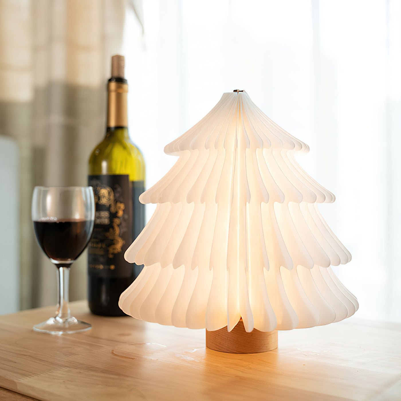 Foldable Christmas Tree Table Lamp - Decorative Holiday LED Light for Home, Office & Party Decor
