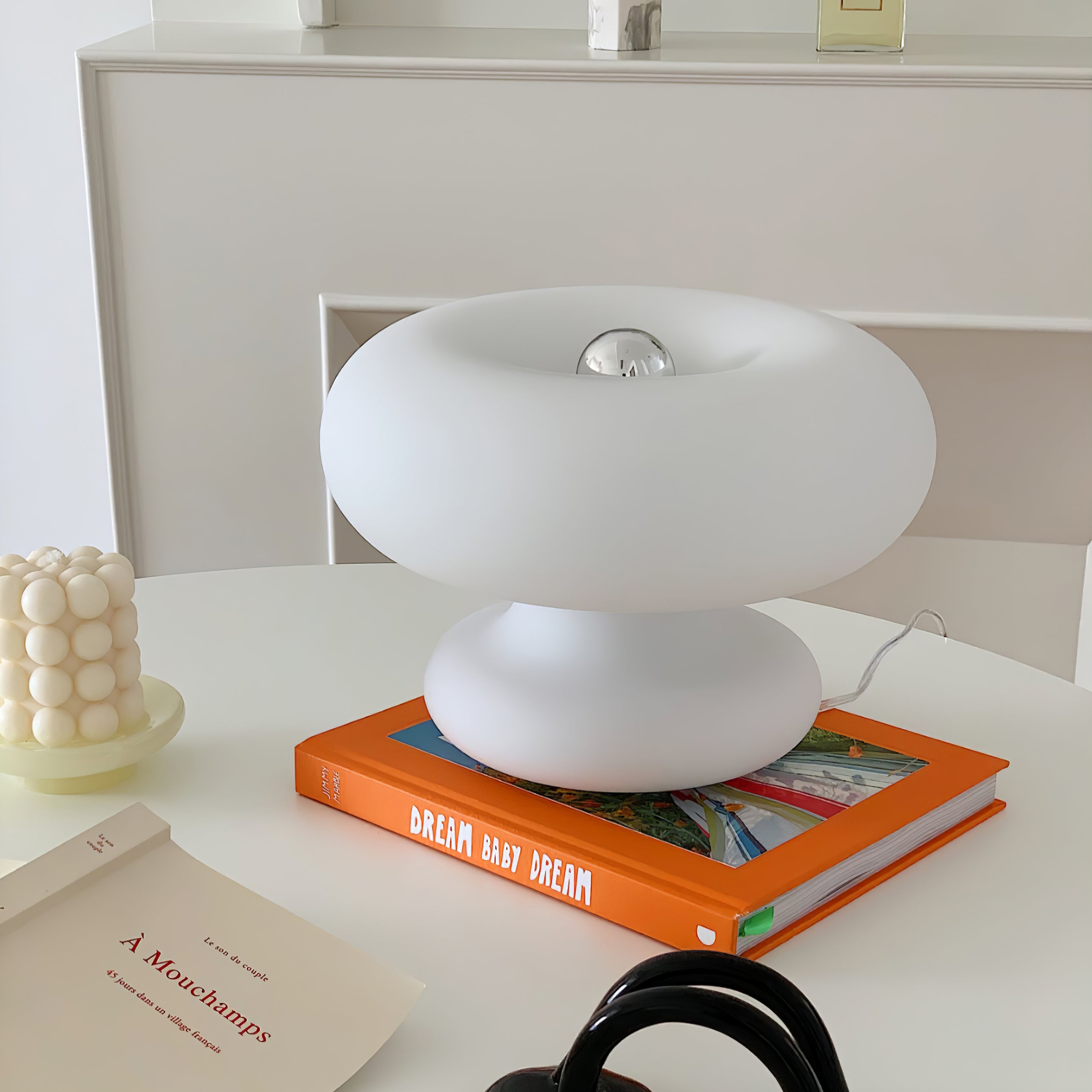 Stylish Donut Table Lamp - Modern LED Night Light for Bedroom, Living Room & Office Decor - Perfect for Reading, Relaxing & Creating Cozy Ambiance