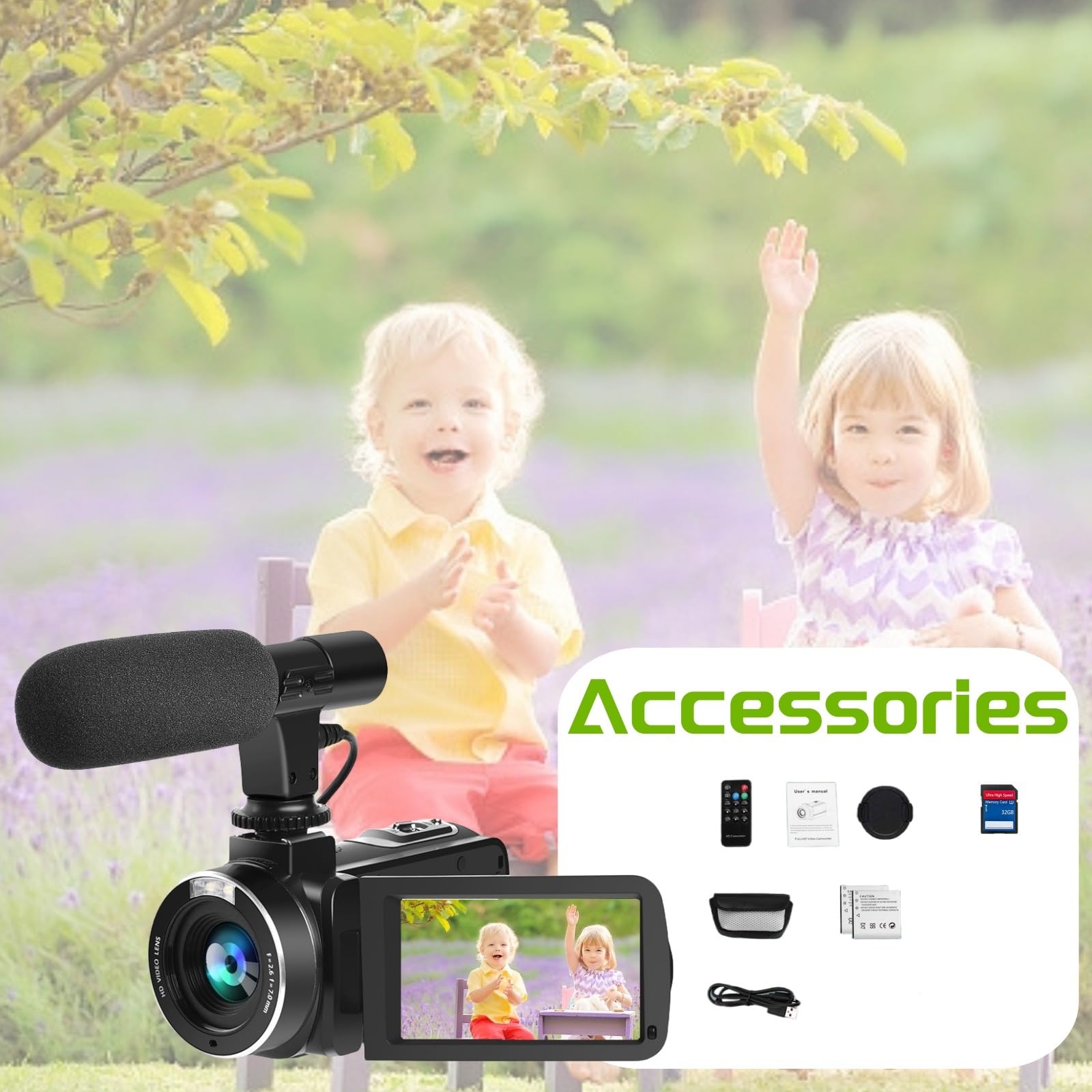 4K Video Camera Camcorder 48MP 30FPS with 18X Digital Zoom - YouTube Vlogging Camera with IR Night Vision, 3.0