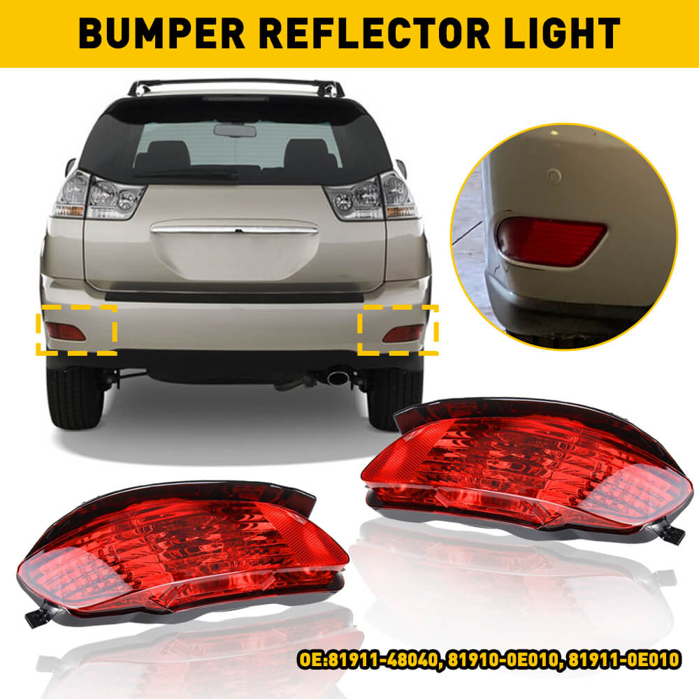 Rear Bumper Reflector Side Marker Light for 2004-2006 Lexus RX330 & 2007-2009 Lexus RX350 - Replacement LED Safety Lights for Enhanced Night Visibility (Perfect for Off-Roading & Urban Driving)
