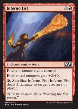 Magic The Gathering Inferno Fist (150/269) Foil Card - MTG M15 Rare Collectible Trading Card for Deck Building & Strategy Games
