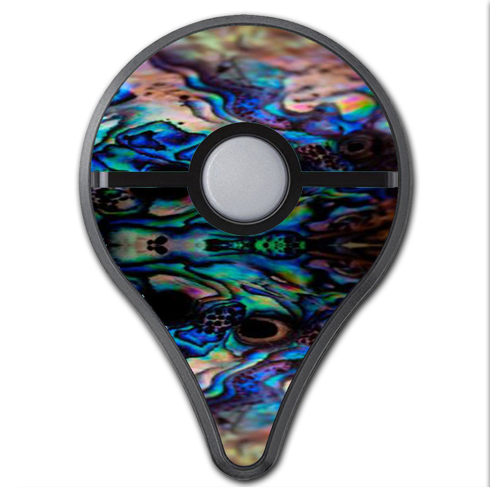 Premium Abalone Blue Black Shell Design Skin for Pokemon Go Plus - Stylish Protection for Gaming Accessories, Perfect for Pokemon Go Enthusiasts & Outdoor Adventures