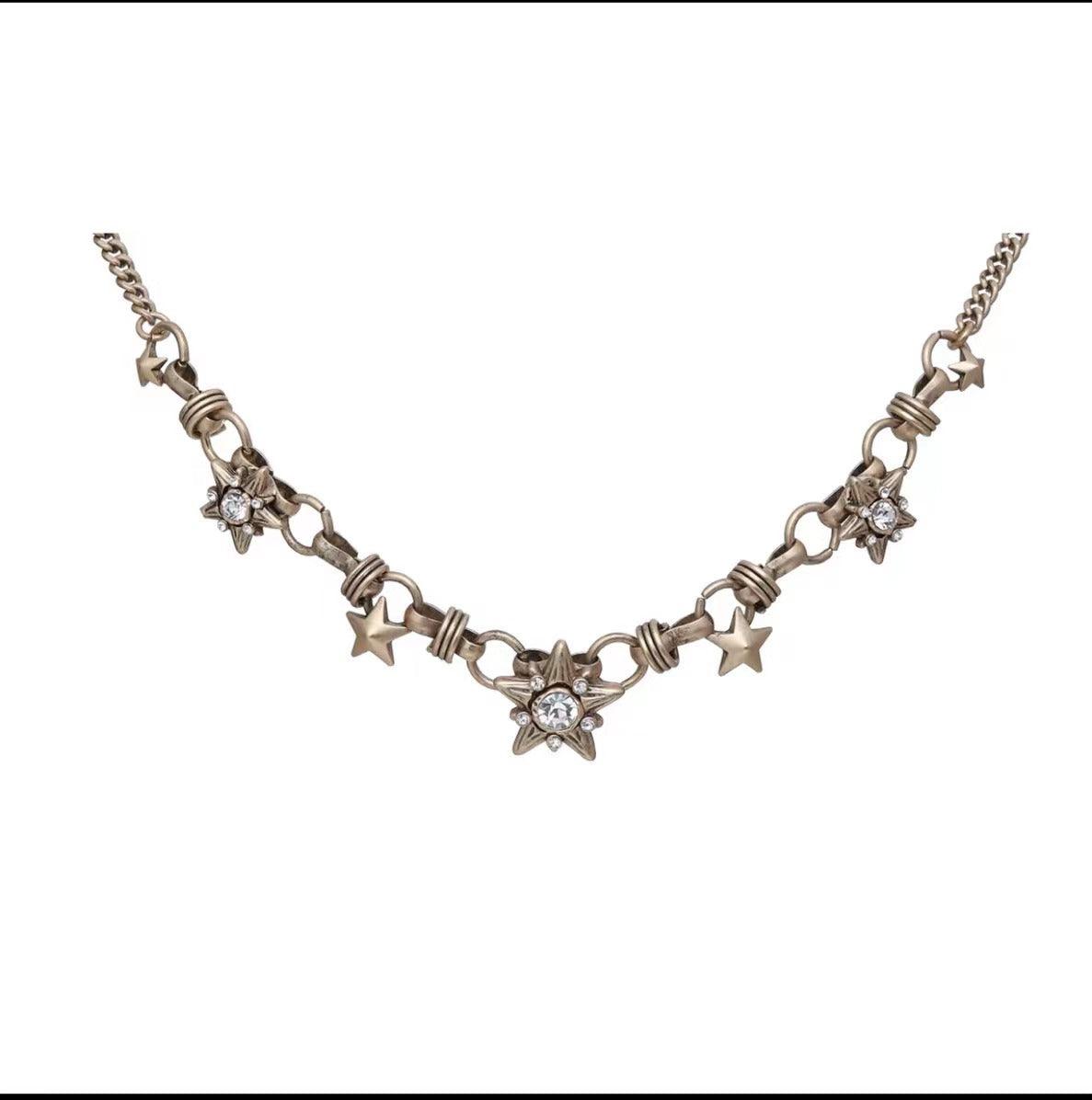 Vintage Copper Alloy Zirconia Necklace for Women - Renaissance Style Jewelry Gift for Anniversary, Party & Special Occasions
