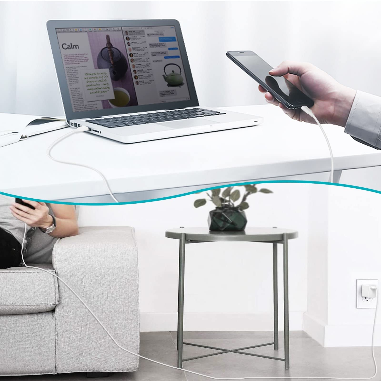 UL Listed 15W QC Fast Charging USB Wall Charger with 4ft USB-C Cable - Compatible with Honor Play4 & Other Smartphones - Perfect for Home, Office & Travel Charging