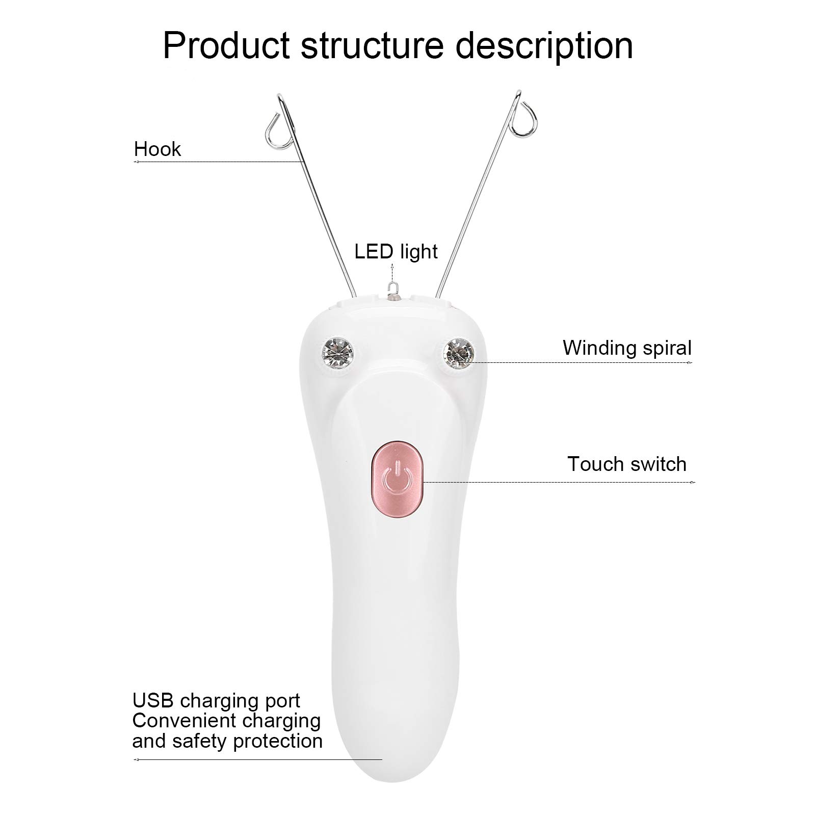 Electric Hair Removal Epilator - USB Rechargeable Facial & Body Hair Remover for Women & Men - Painless & Smooth Skin - Perfect for Travel, Home & Salon Use (Pink)
