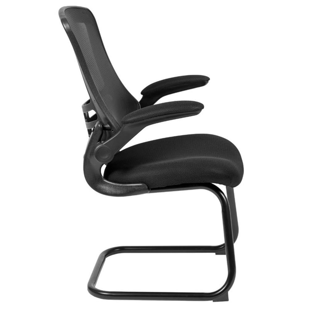 UrbanPro Modern Mesh Sled Office Side Chair - Ergonomic Black Desk Chair for Home & Office Workspace - Perfect for Computer Desks, Conference Rooms & Study Areas
