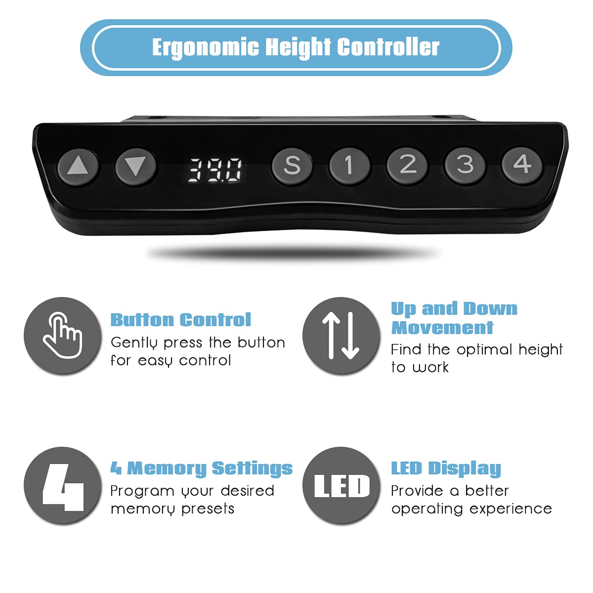 Tangkula Electric Standing Desk Frame - Adjustable Height & Width, Single Motor Ergonomic Sit Stand Desk Base with Memory Controller | Perfect for Home Office, Gaming & Workspace Setup
