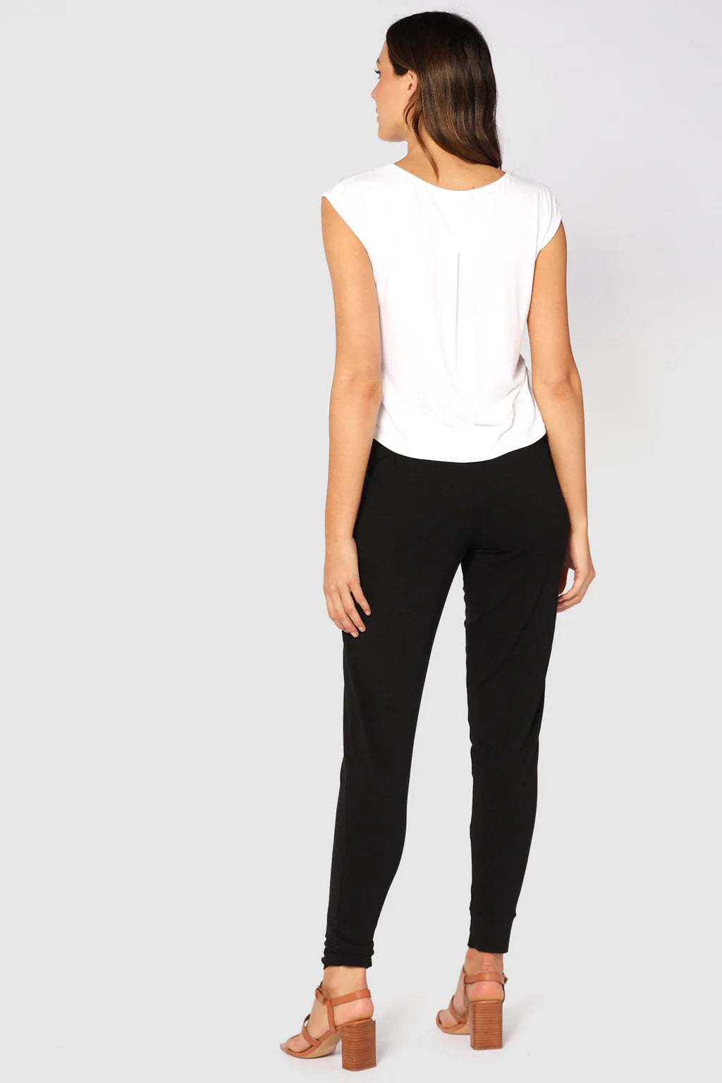 Comfortable Bamboo Slouch Pants for Women - Soft Black Lounge Pants for Yoga, Home & Casual Wear