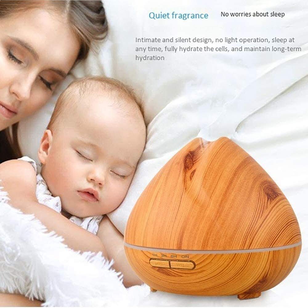 400ml Essential Oil Diffuser - Aromatherapy Cool Mist Humidifier with 7 Color Changing LED Lights & Auto Shut-Off | Perfect for Home, Office, Yoga Studio & Bedroom Relaxation (Yellow)