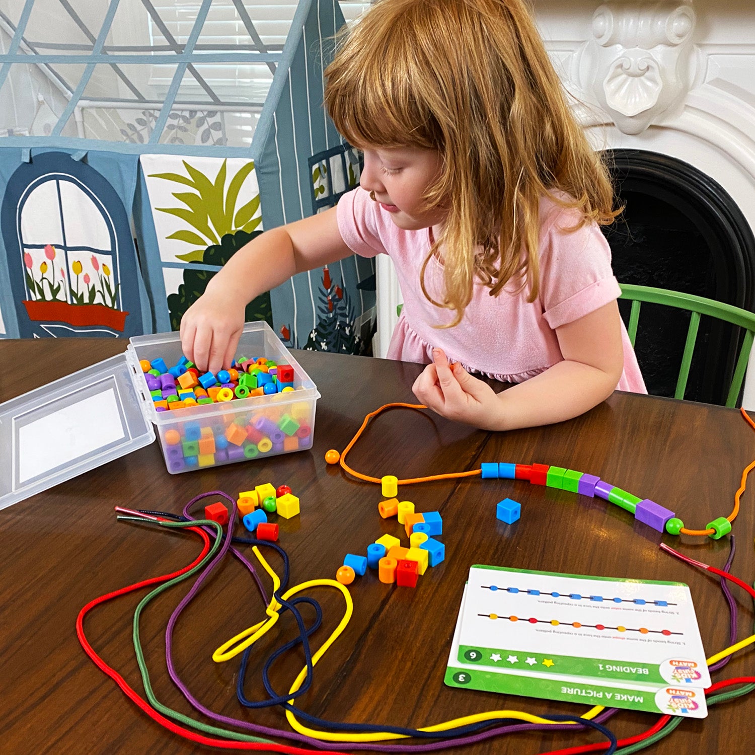 Kids First Math: Educational Lacing Beads Math Kit with Activity Cards | STEM Learning Toy for Counting, Patterns & Fine Motor Skills | Perfect for Homeschool & Classroom Math Activities