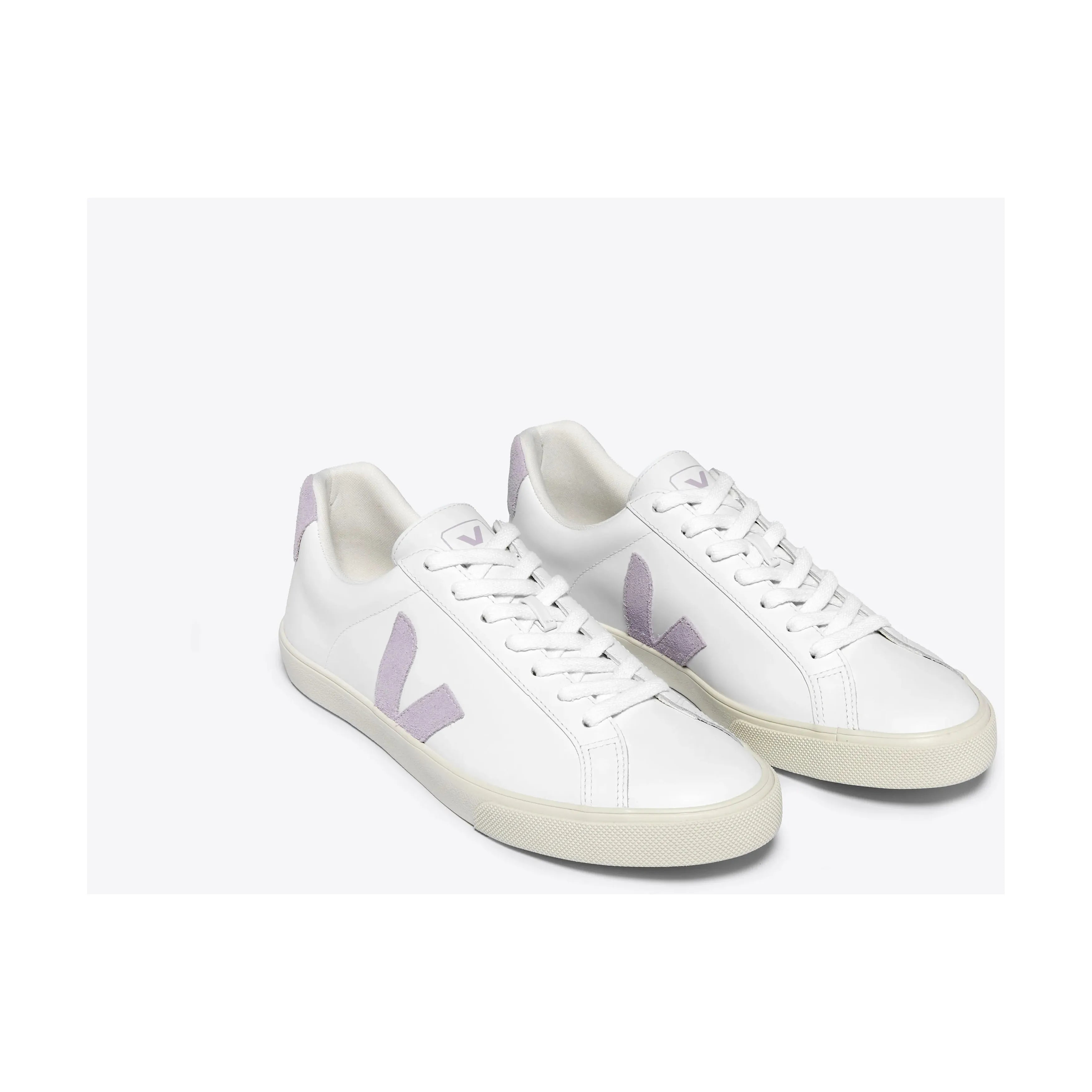 Veja Women's Esplar Leather Sneakers in White Parme - Comfortable & Stylish Vegan Shoes for Casual Wear, Work & Everyday Outfits