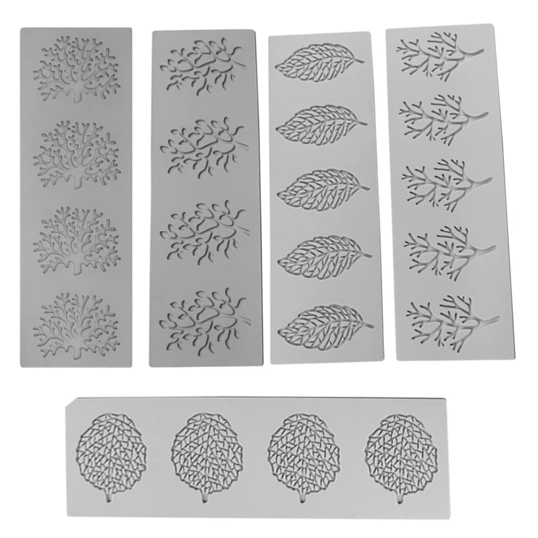 Ecojoy 5-Piece Lace Silicone Mold Set for Cake Decorating - Flower Pattern Embossing Mat for Fondant, Sugar Craft, and Baking - Perfect for Wedding Cakes, Birthday Cakes, and DIY Dessert Decorations