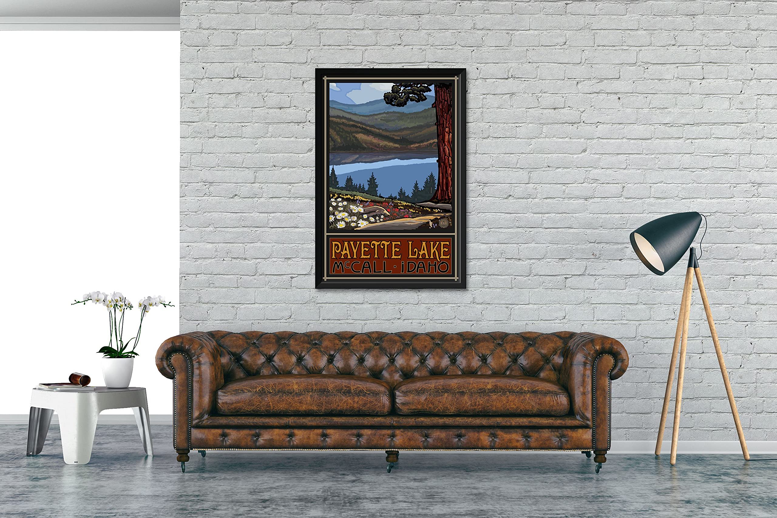 Professionally Framed Art Print - Payette Lake McCall Idaho Lake Trails Landscape by Artist Paul A. Lanquist - 32
