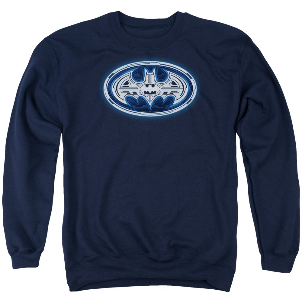 Batman Cyber Bat Shield Unisex Crewneck Sweatshirt for Men & Women | Superhero Graphic Hoodie for Cosplay, Comic Con & Casual Wear