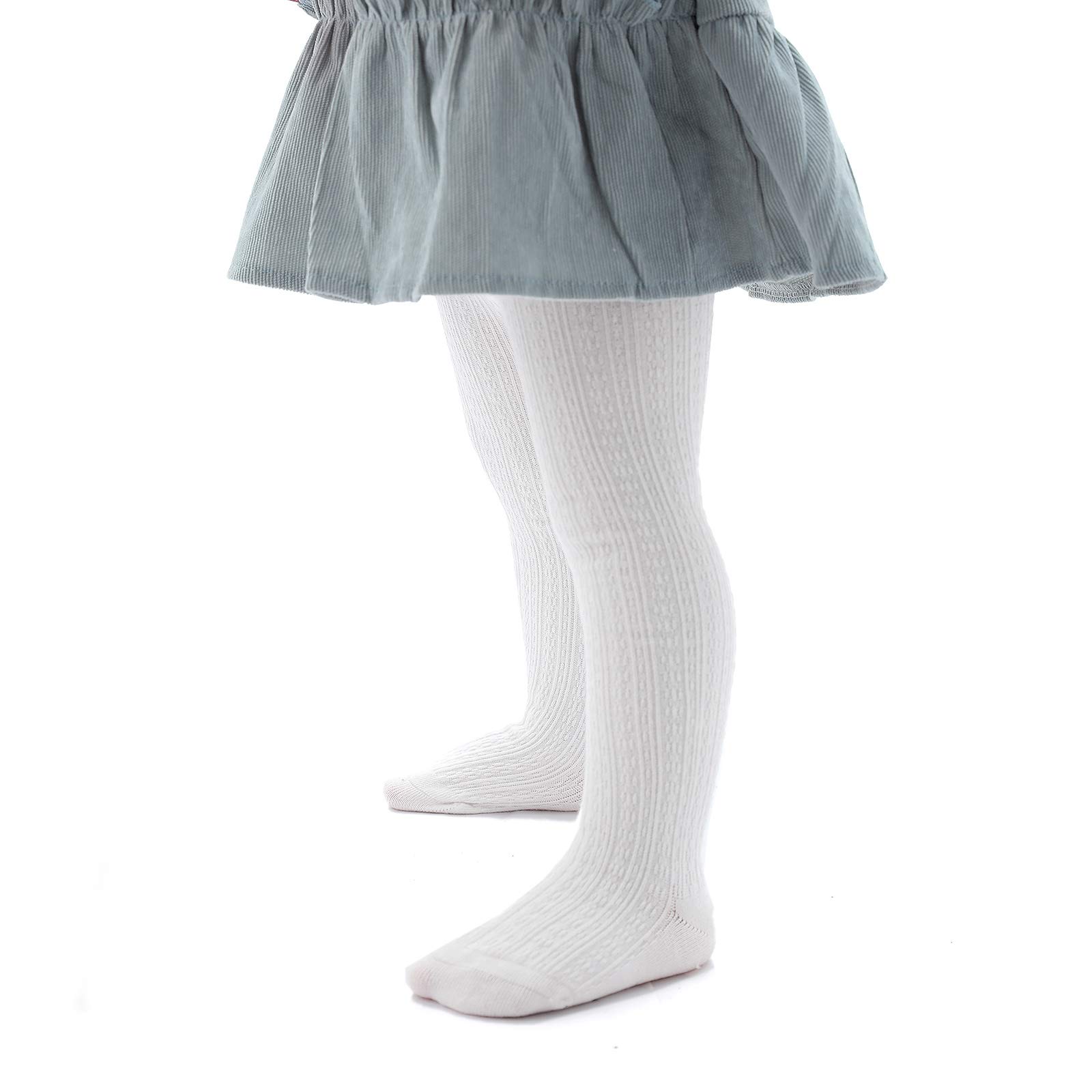 EPEIUS Baby Girls Tights - Soft Cable Knit Cotton Leggings & Stockings for Newborns, Infants & Toddlers (3/6 Pack) - Perfect for Playtime, Daycare & Winter Outfits