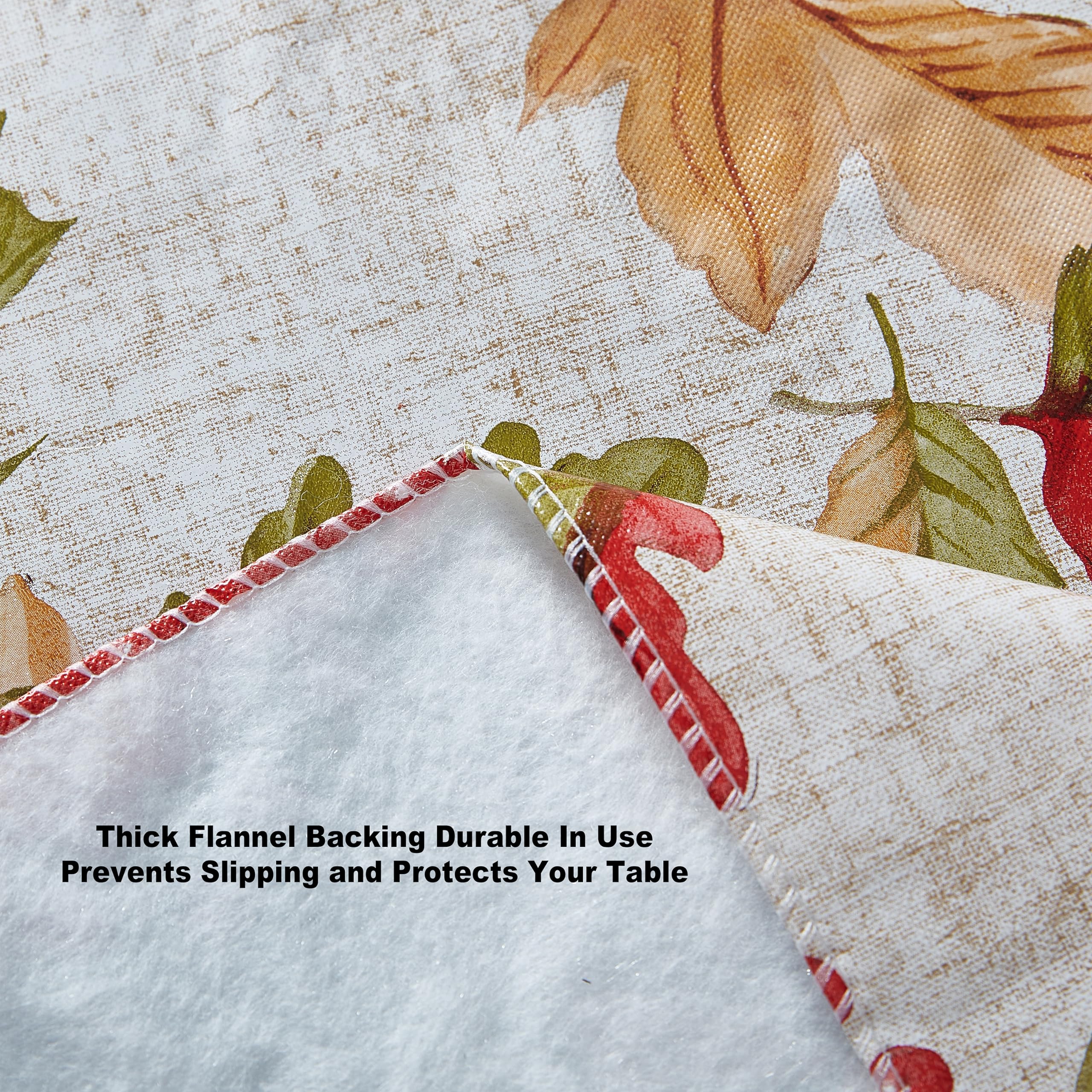 Newbridge Rustic Fall Acorn & Leaf Print Vinyl Flannel-Backed Tablecloth 60x120 Inch - Waterproof Autumn Thanksgiving Table Cover for Dining Room, Kitchen Decor & Seasonal Home Decoration | Perfect for Holiday Gatherings, Family Dinners & Cozy Fall Entertaining