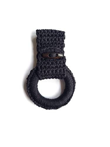 Premium Hanging Kitchen Towel Ring - Sturdy Metal Towel Holder with Loop for Kitchen Towels - Unique Housewarming Gift for Home & Kitchen (Black) - Perfect for Organizing & Decorating Your Modern Kitchen