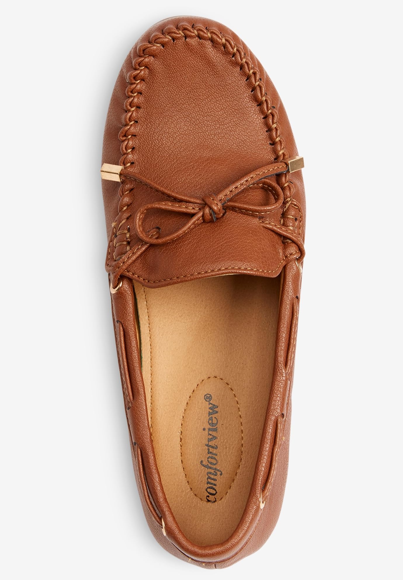 Comfortview Women's Wide Width The Ridley Flat - Comfortable Slip-On Shoes for Work, Travel & Everyday Wear