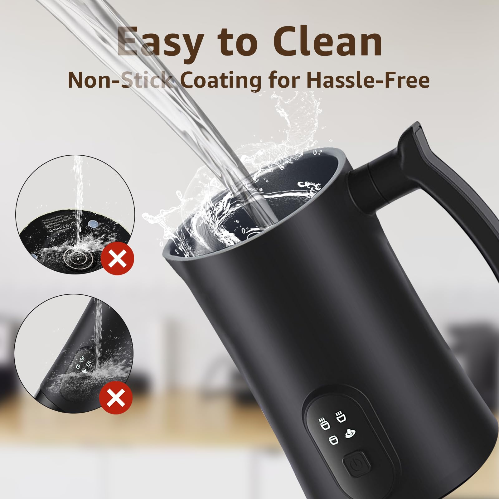 4-in-1 Electric Milk Frother & Steamer - 11.8oz/350ml Automatic Warm & Cold Foam Maker for Coffee, Latte, Cappuccino - Perfect for Home Baristas & Coffee Lovers (Ideal for Morning Coffee, Afternoon Tea & Hot Chocolate Drinks)