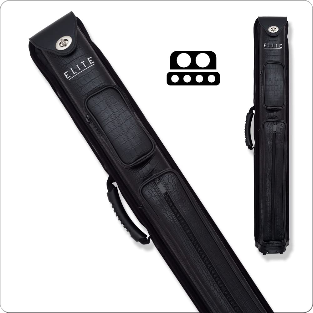 Elite ECNR24 - 2 Butt & 4 Shaft Nexus Reserve Black Pool Cue - Professional Billiard Stick for Tournament & Home Game Use