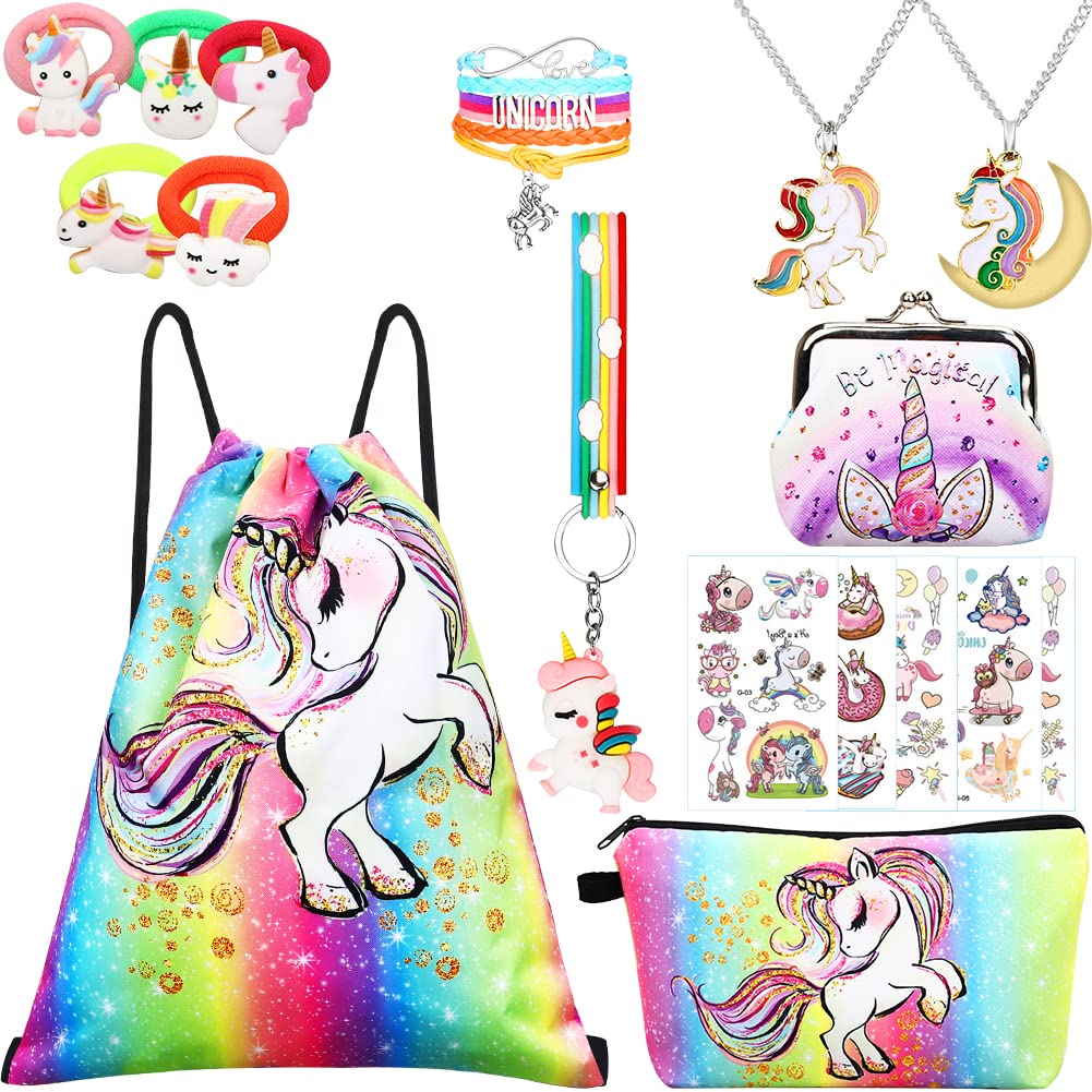 Magical Unicorn Gifts for Girls - 8-Piece Unicorn Backpack Set with Birthday Party Decorations | Perfect for Birthday Presents, Room Decor & Unicorn-Themed Parties