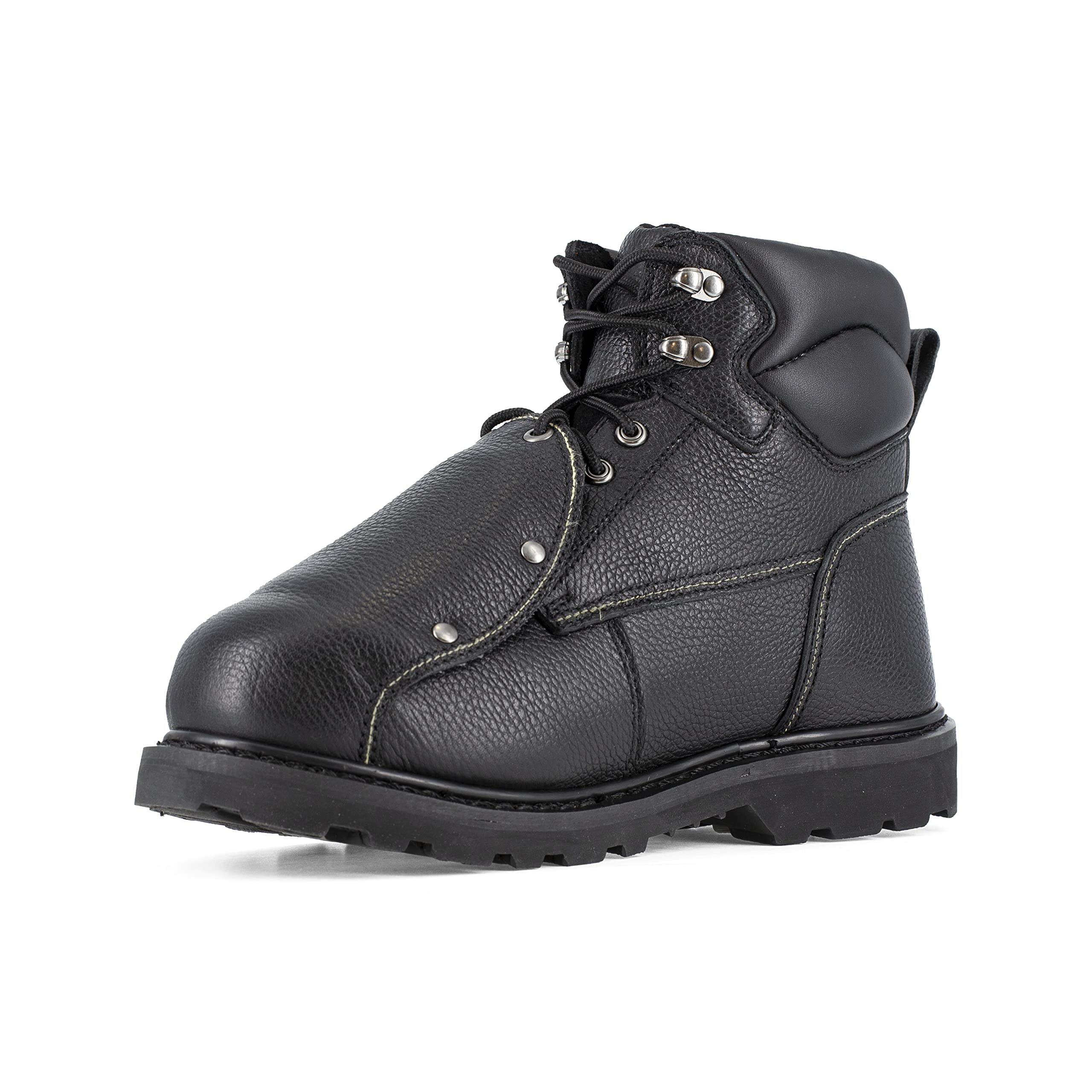 Iron Age Men's Groundbreaker 6-Inch Steel Toe Work Boots - Electrical Hazard & Metatarsal Guard Safety Shoes for Construction, Warehouse & Outdoor Work - Black