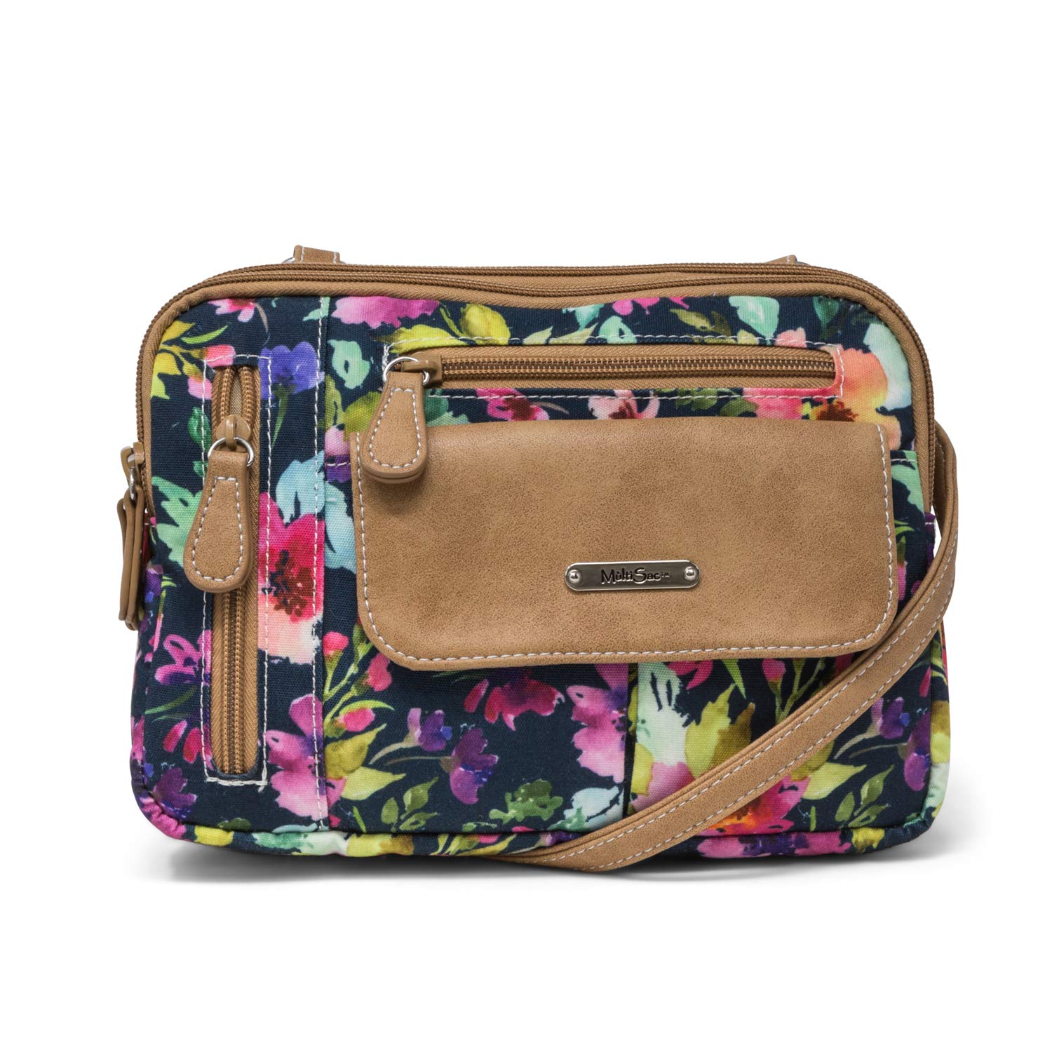 MultiSac Zippy Triple Compartment Crossbody Bag for Women - Stylish & Functional Travel Purse with Secure Zippers - Perfect for Daily Use, Shopping & Travel Accessories