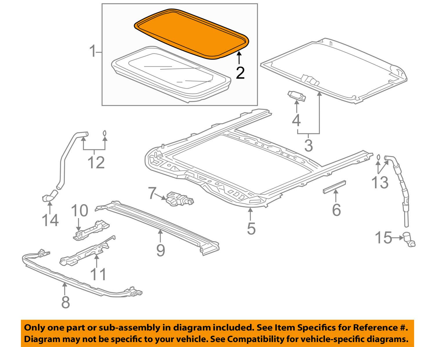 Honda Genuine 70205-T3L-A01 Sunroof Glass Seal Replacement - OEM Quality Weatherstrip for Accord, Civic, CR-V - Perfect for Leak Prevention & Noise Reduction While Driving