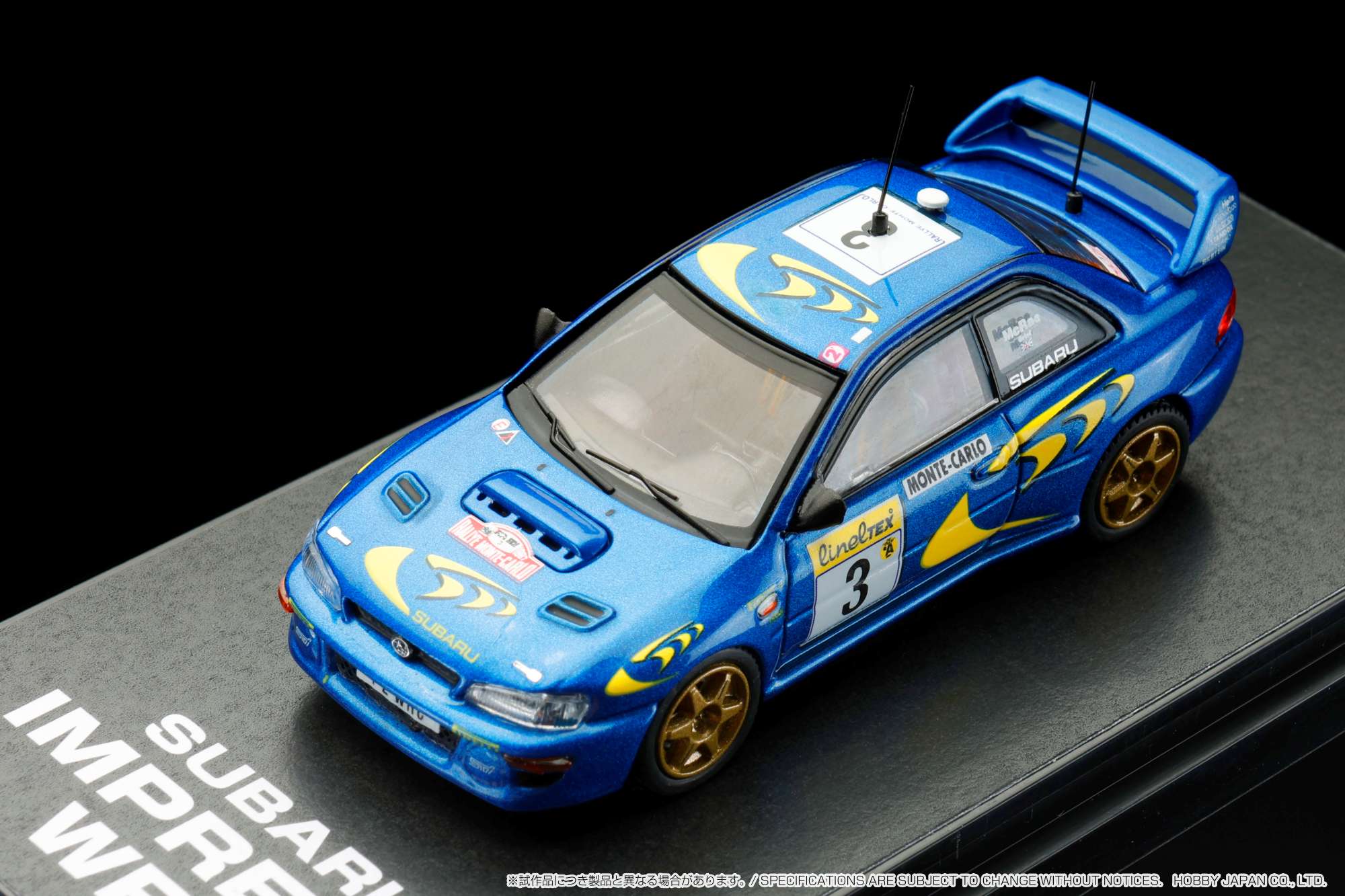 1:64 Scale Subaru Impreza WRC 1997 #3 Monte Carlo Diecast Model Car - Hobby Japan Collectible for Racing Enthusiasts | Perfect for Display, Racing Collections & Gift Giving