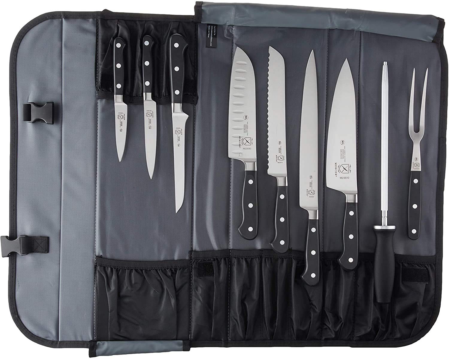 Premium Mercer Culinary 10-Piece Forged Knife Set - Professional Renaissance Chef Knives with Black Handles | Perfect for Home Cooking, Restaurant Use & Gourmet Food Preparation
