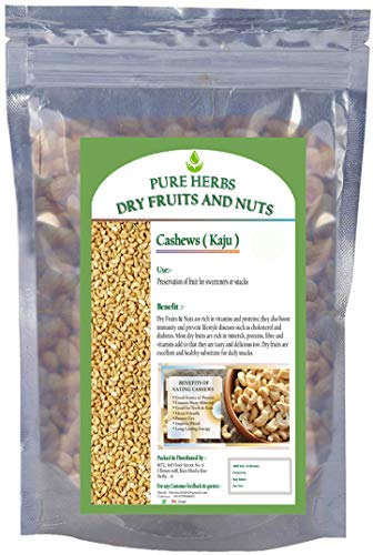 Premium Organic Cashew Nuts | Pure Herbs Dry Fruits | 250g Resealable Bag | Healthy Snack for Weight Loss, Keto Diet & Vegan Lifestyle | Perfect for Office Snacks, Travel Food & Gift Baskets