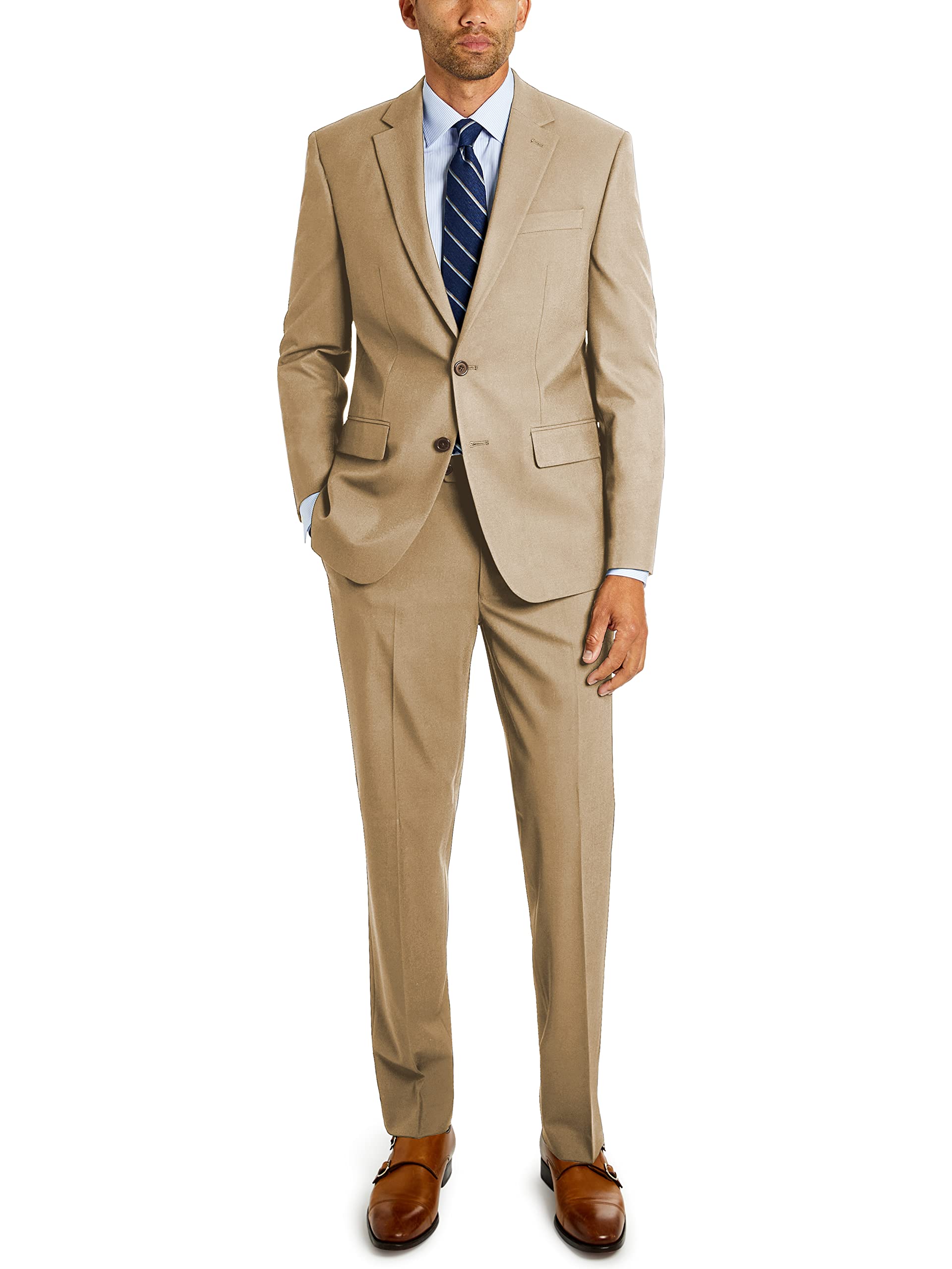 Chaps Men's Casual Jacket - Khaki Color, Size 50 Regular | Lightweight Outdoor Coat for Fall & Spring | Perfect for Work, Travel & Everyday Wear