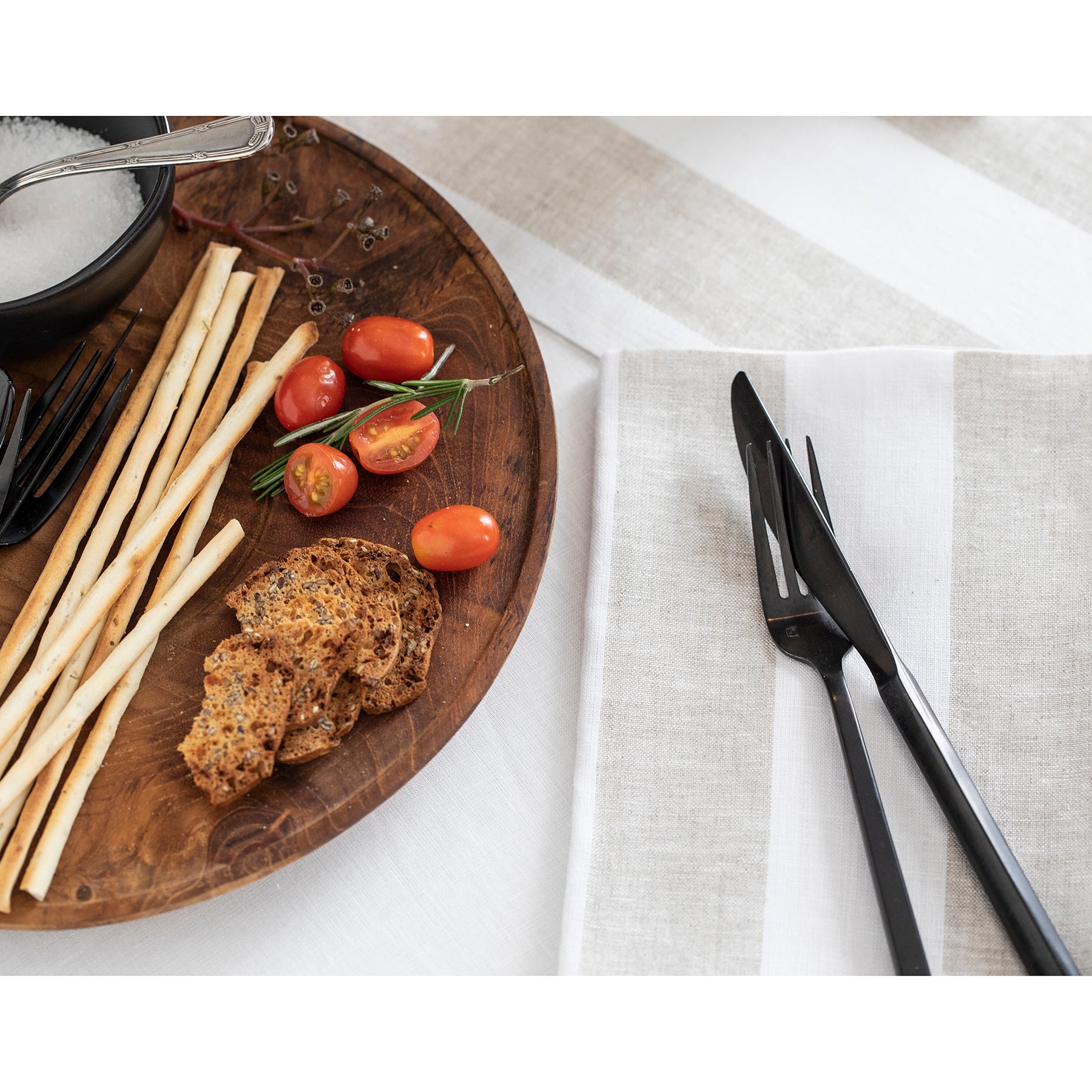 Premium Cabana Stripe Cotton Placemats Set of 4 - Waterproof & Washable Table Mats for Dining, Kitchen, and Outdoor Patio Decor