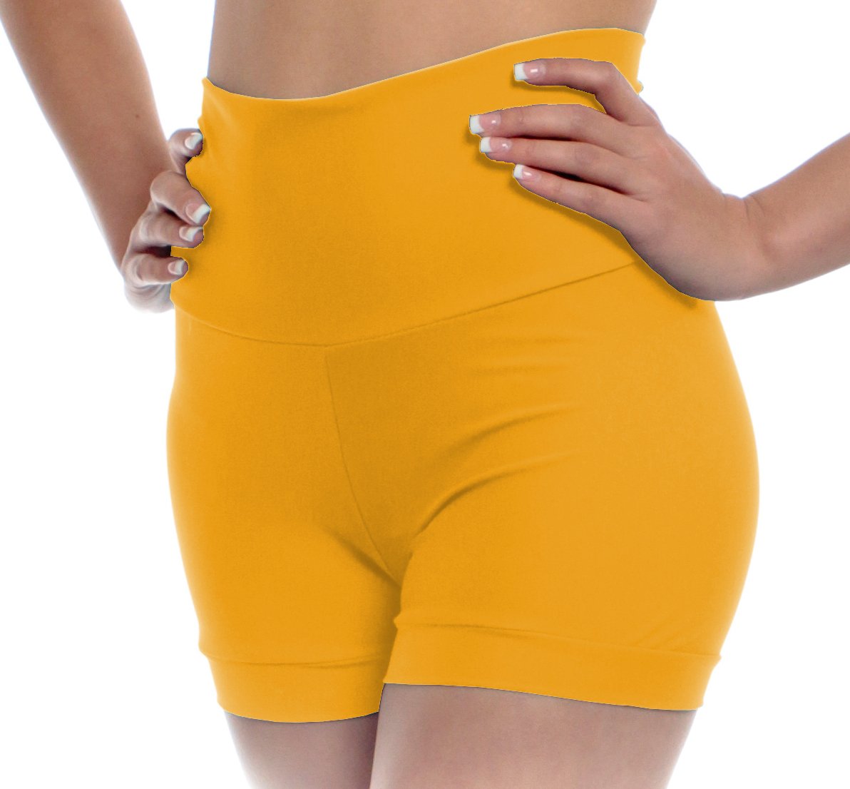 B Dancewear Women's High Waisted Dance Shorts - Comfortable Stretchy Performance Shorts for Ballet, Jazz, Yoga & Workout (Adult Sizes) - Perfect for Dance Classes, Gym Sessions & Active Wear
