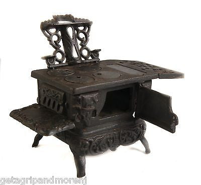 Vintage Miniature Cast Iron Pot Belly Stove for Kids - Decorative Toy Stove for Dollhouse, Playroom, or Vintage Home Décor