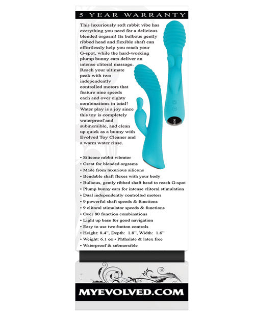 Aqua Bunny Rechargeable Silicone Rabbit Vibrator - 80 Vibration Modes, Waterproof & Quiet - Perfect for Couples Play & Solo Pleasure