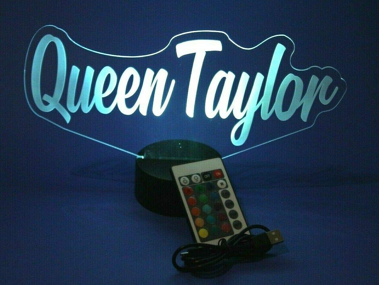 Custom Name LED Night Light Lamp - Personalized Desk Lamp with Remote Control, 16 Color Changing, Free Engraving - Perfect Gift for Kids, Bedroom, Nursery, Office & Home Decor