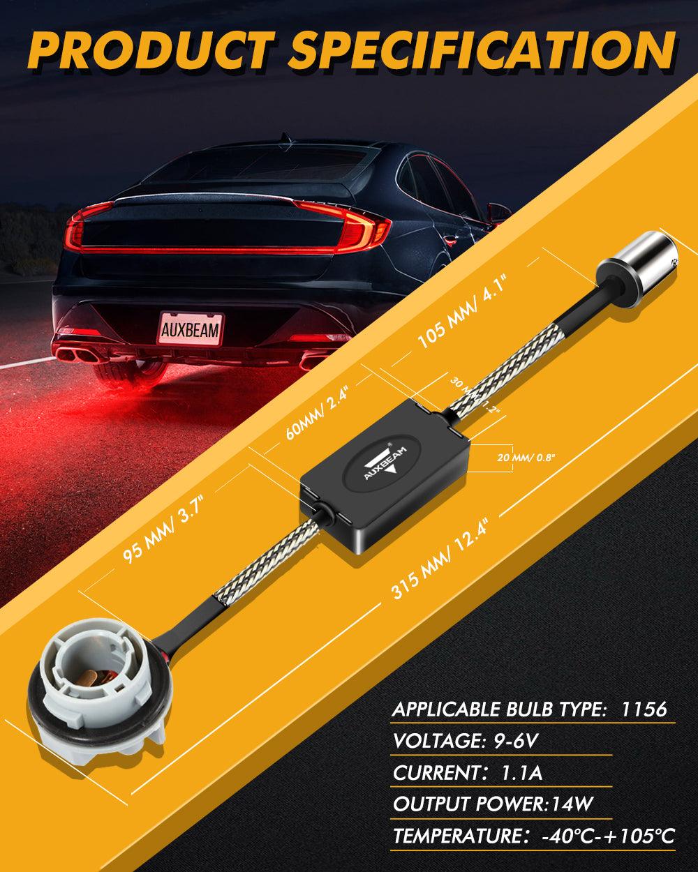1156 C8 Model Anti-Flicker CANBUS Resistors Decoder - Eliminates Fast Hyper Flash & Dashboard Error Codes (2-Pack) - Perfect for LED Turn Signal Upgrades in Cars, Trucks & Motorcycles