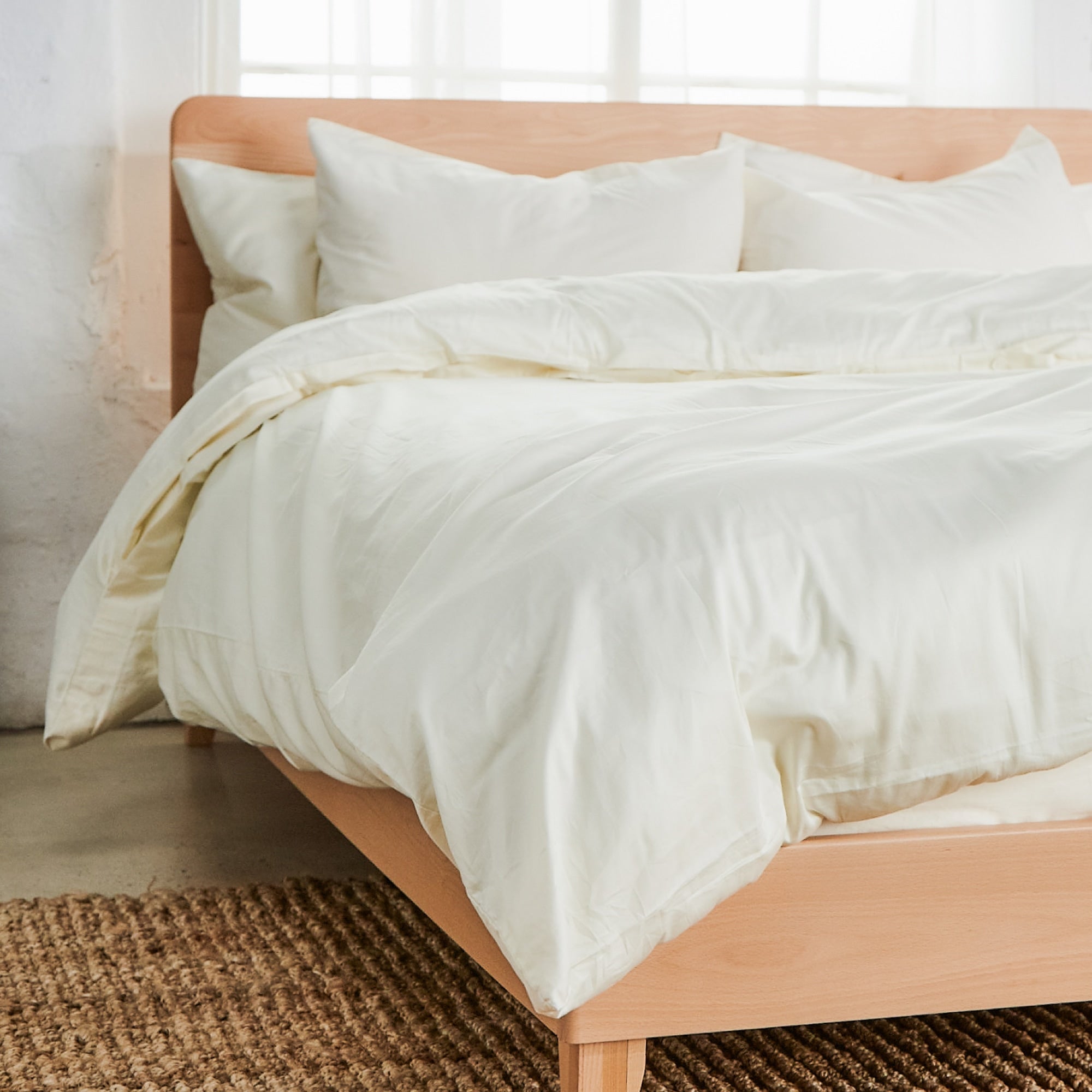 Organic Percale Duvet Cover Set 270 Thread Count - Breathable & Soft Bedding for All Seasons - Perfect for Master Bedroom, Guest Room & Hotel Use