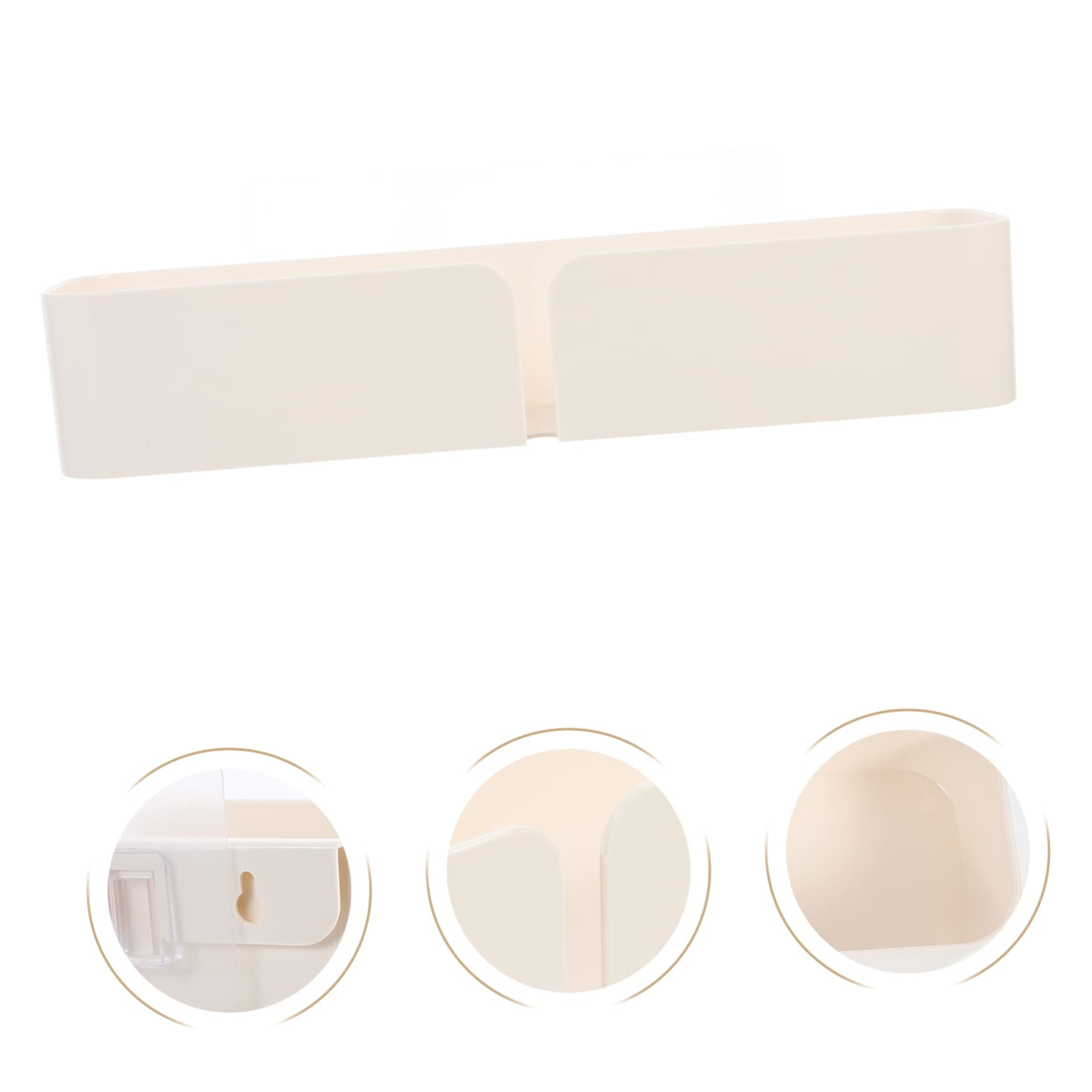 Cabilock Wall-Mounted Adhesive Document Organizer - Space-Saving Storage for Makeup Brushes & Bathroom Essentials (White) - Perfect for Small Bathrooms, Vanities & Dorm Rooms