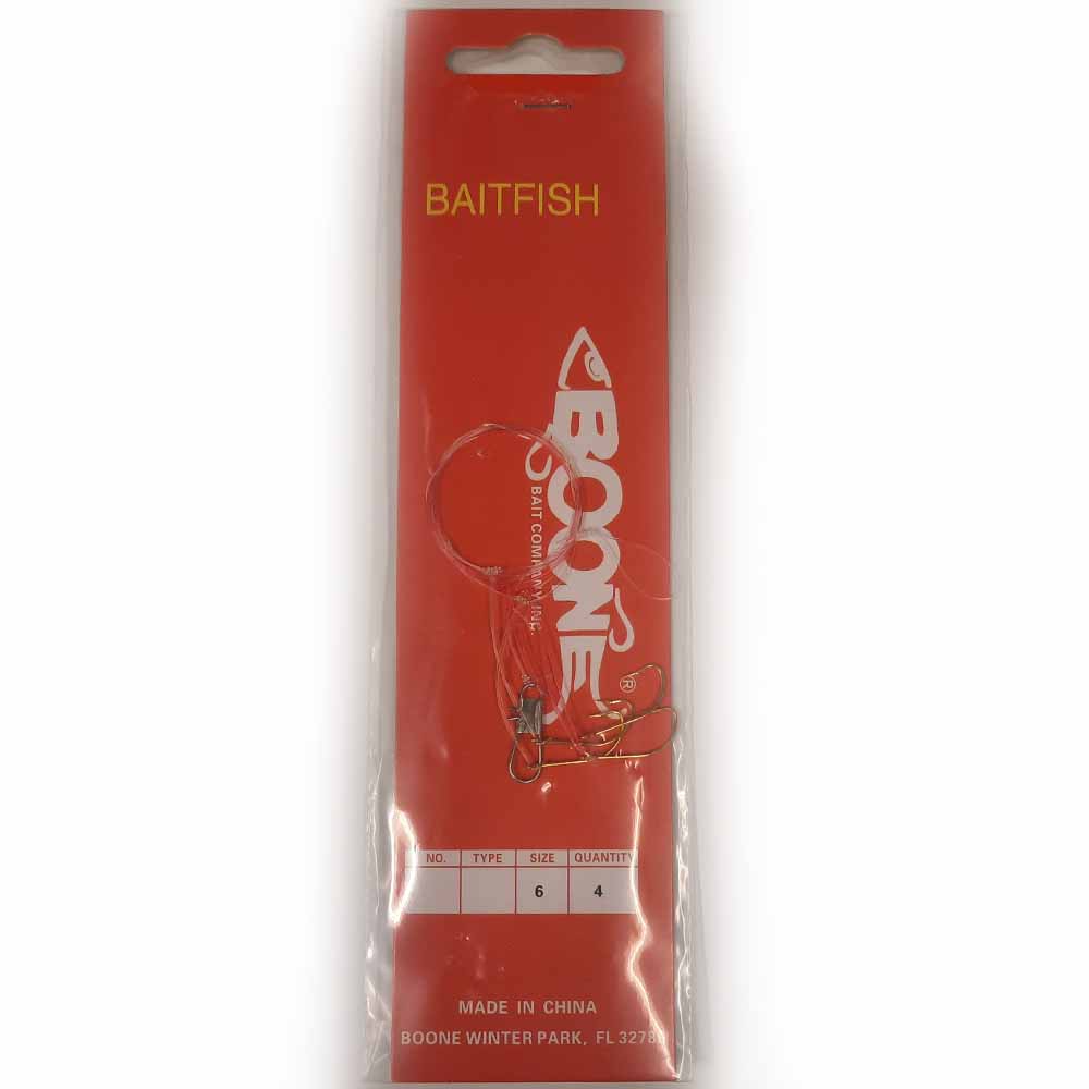 Boone Bait Baitfish 4 Hook Rig #6 - Premium Fishing Lure for Bass, Walleye & Trout | Perfect for Freshwater & Saltwater Fishing