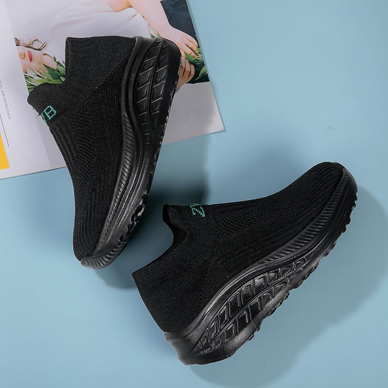 Women's Slip-On Walking Shoes - Lightweight Breathable Mesh Sneakers for Running, Tennis & Fitness | Non-Slip Comfort Sock Shoes | Perfect for Workouts, Travel & Everyday Wear