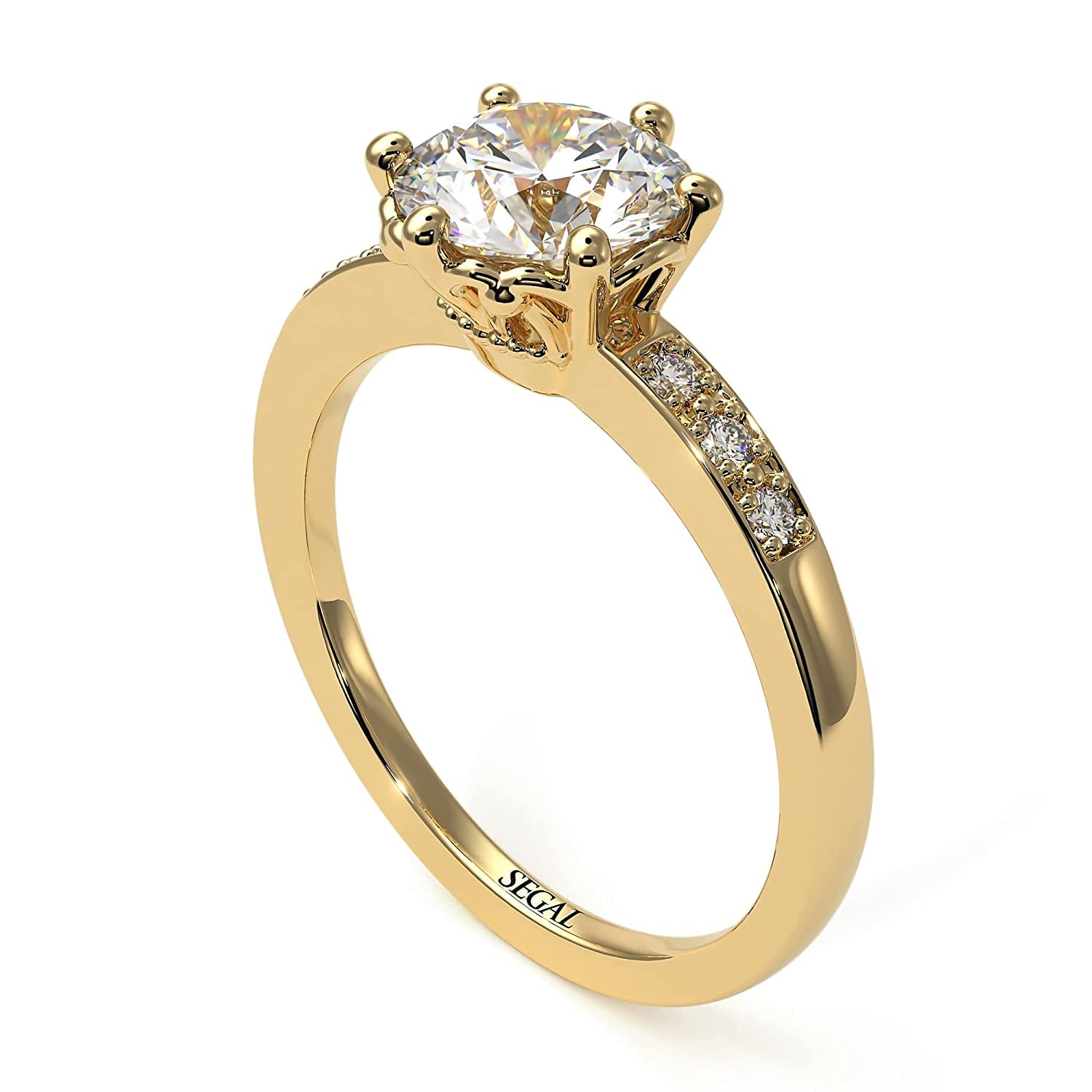 Classic 18K-14K Gold Engagement Ring with Lab-Created White Diamond | Vintage Style Wedding Band for Proposals, Anniversaries & Special Occasions - Olivia Collection