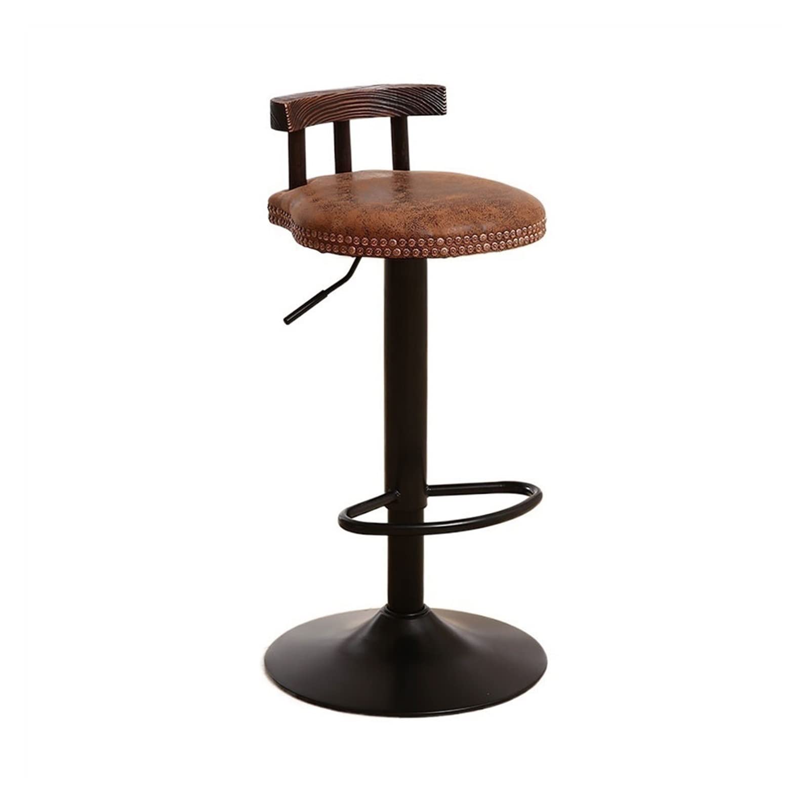 Rotatable Adjustable Height Bar Stool - Wrought Iron Modern Kitchen Counter Stool with Creative Backrest for Home, Bar, and Restaurant Use (Color: C) - Perfect for Kitchen Islands, Breakfast Nooks & Entertainment Areas