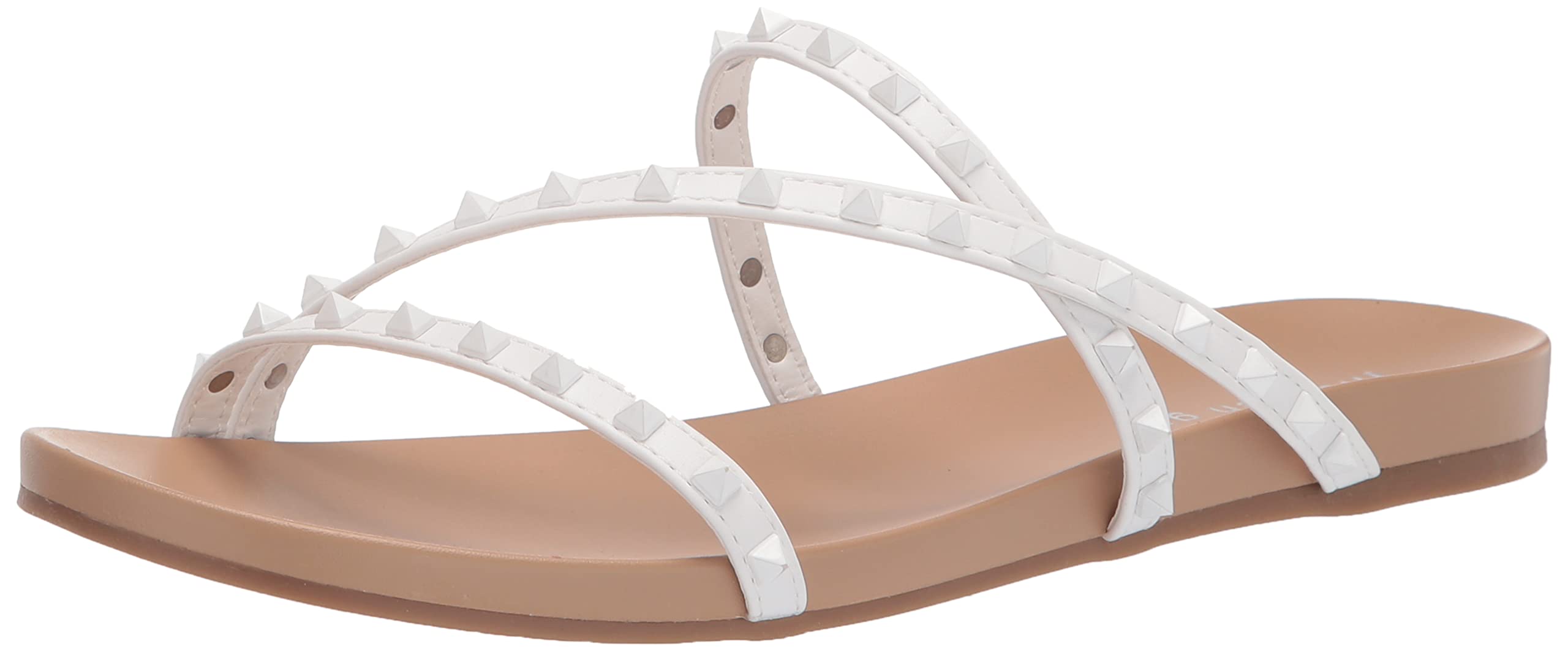 Madden Girl Women's Candy-S Flat Sandal - Comfortable Summer Slide Sandals for Beach, Pool & Casual Outfits