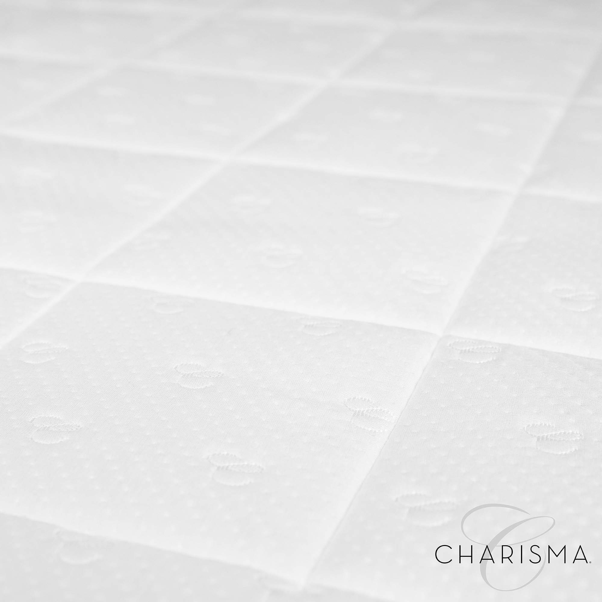 Charisma Luxury Memory Foam & Fiber Washable Mattress Pad - Waterproof, Stain Resistant King Size Bed Topper (White) for Ultimate Comfort & Protection - Perfect for Guest Rooms, Master Bedrooms & Allergy Relief