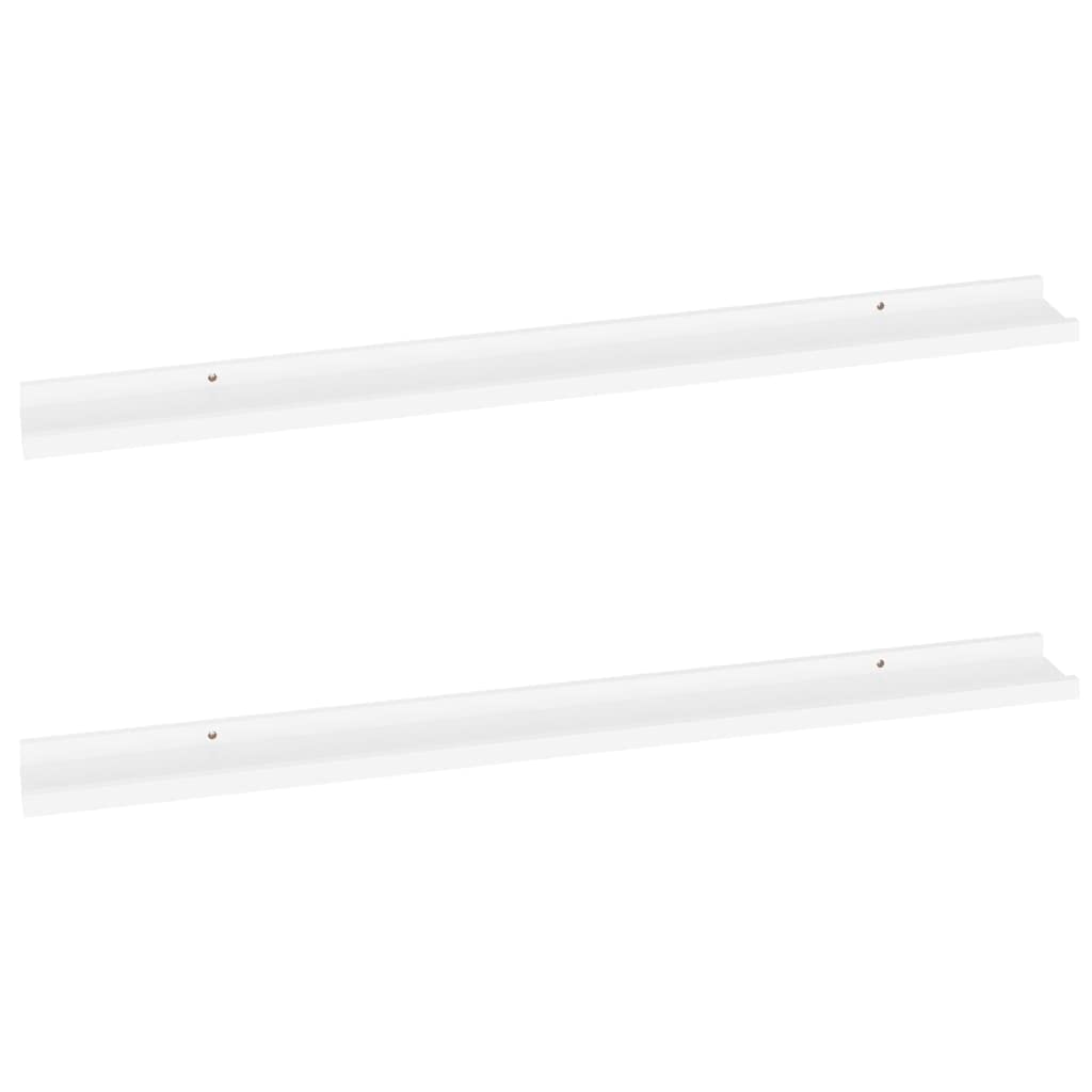 SKM Floating Wall Shelves Set of 2 - White Wooden Shelves 39.4